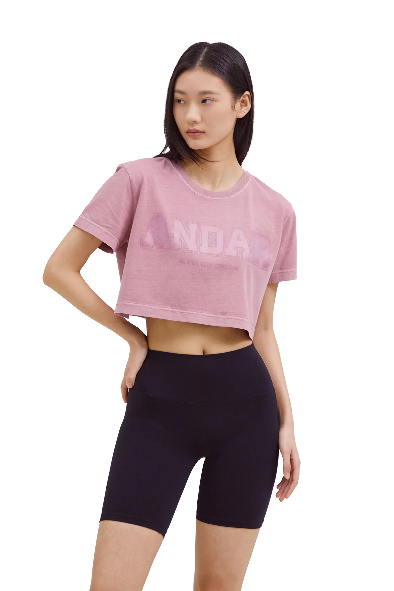 ANDAR Pigment Dyed Cropped Short Sleeve - Image 3